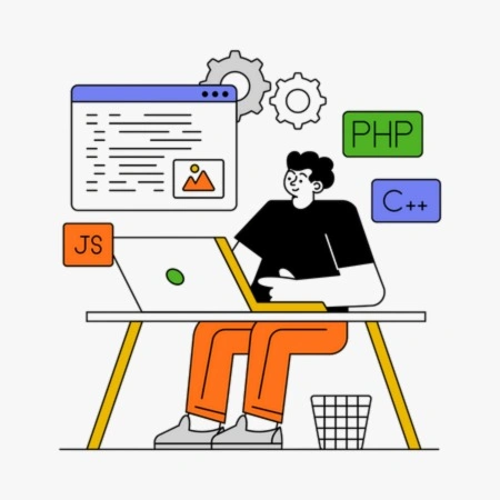 Web development coding illustration